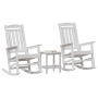 Set de Lounge para Jardín de 3 Piezas Blanco HDPE de , Sillas de jardín - Ref: Foro24-3335814, Precio: 303,95 €