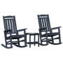 Conjunto de Lounge de Jardín de 3 Piezas Azul Marino HDPE de , Sillas de jardín - Ref: Foro24-3335815, Precio: 305,61 €