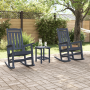 Conjunto de Lounge de Jardín de 3 Piezas Azul Marino HDPE de , Sillas de jardín - Ref: Foro24-3335815, Precio: 305,61 €