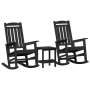 Set de Lounge para Jardín 3 Piezas Negro HDPE de , Sillas de jardín - Ref: Foro24-3335816, Precio: 317,99 €, Descuento: %
