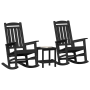 Set de Lounge para Jardín 3 Piezas Negro HDPE de , Sillas de jardín - Ref: Foro24-3335816, Precio: 317,99 €, Descuento: %