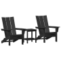 Conjunto de Lounge de Jardín de 3 Piezas  Negro HDPE | Foro24.es | Tu tienda online para hogar, jardín y más Foro24.es