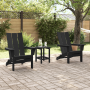 Conjunto de Lounge de Jardín de 3 Piezas  Negro HDPE | Foro24.es | Tu tienda online para hogar, jardín y más Foro24.es