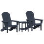 Conjunto de Lounge de Jardín  de 3 Piezas Azul Marino HDPE | Foro24.es | Tu tienda online para hogar, jardín y más Foro24.es