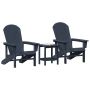 Conjunto de Lounge de Jardín  de 3 Piezas Azul Marino HDPE | Foro24.es | Tu tienda online para hogar, jardín y más Foro24.es