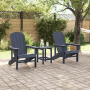 Conjunto de Lounge de Jardín  de 3 Piezas Azul Marino HDPE | Foro24.es | Tu tienda online para hogar, jardín y más Foro24.es