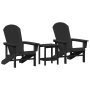 Conjunto de Jardín de 3 Piezas Negro HDPE de , Sillas de jardín - Ref: Foro24-3335832, Precio: 270,48 €