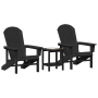 Conjunto de Jardín de 3 Piezas Negro HDPE de , Sillas de jardín - Ref: Foro24-3335832, Precio: 270,48 €