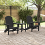 Conjunto de Jardín de 3 Piezas Negro HDPE de , Sillas de jardín - Ref: Foro24-3335832, Precio: 270,48 €