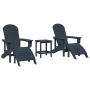 Juego de Lounge de Jardín de 3 Piezas Azul Marino HDPE de , Sillas de jardín - Ref: Foro24-3335847, Precio: 323,77 €, Descuen...