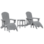 Conjunto de Jardín de 3 Piezas Gris Claro HDPE de , Sillas de jardín - Ref: Foro24-3335849, Precio: 335,16 €, Descuento: %