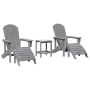 Conjunto de Jardín de 3 Piezas Gris Claro HDPE de , Sillas de jardín - Ref: Foro24-3335849, Precio: 335,16 €, Descuento: %