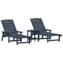 Juego de Jardín de 3 Piezas Azul Marino HDPE de , Sillas de jardín - Ref: Foro24-3335855, Precio: 349,88 €