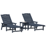 Juego de Jardín de 3 Piezas Azul Marino HDPE de , Sillas de jardín - Ref: Foro24-3335855, Precio: 349,88 €