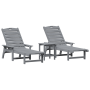 Conjunto de Muebles de Jardín 3 Piezas Gris Claro HDPE de , Sillas de jardín - Ref: Foro24-3335857, Precio: 352,88 €
