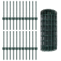 Valla Euro con 22 postes verdes 0,4x50 m de acero de , Postes de cerca - Ref: Foro24-3336031, Precio: 129,58 €, Descuento: %