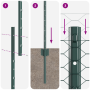 Postes de Cerca  5 pcs U-Channel Verde 100 cm Acero | Foro24.es | Tu tienda online para hogar, jardín y más Foro24.es