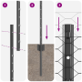 Postes de Cerca  10 pcs U-Channel Gris 100 cm Acero | Foro24.es | Tu tienda online para hogar, jardín y más Foro24.es