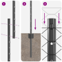 Postes para Cerca  10 pcs U-Channel Gris 140 cm Acero | Foro24.es | Tu tienda online para hogar, jardín y más Foro24.es