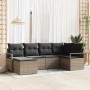 Conjunto de sofá de jardín 6 pcs Gris Poliratán