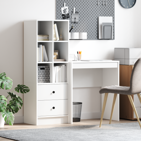 Escritorio con Almacenamiento de Madera Elaborada Blanca | Foro24.es | Tu tienda online para hogar, jardín y más Foro24.es