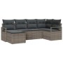 Conjunto de sofá de jardín 6 pcs Gris Poliratán