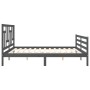 Gray solid wood bed frame with headboard 200x200 cm by vidaXL, Beds and slatted bases - Ref: Foro24-3194983, Price: 170,25 €,...