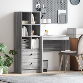 Escritorio con Almacenamiento Gris Sonoma Madera