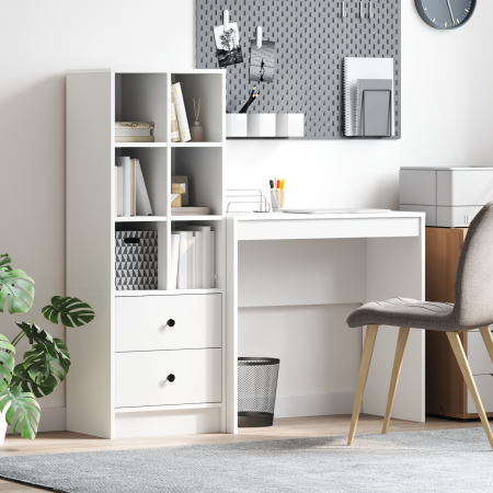 Escritorio con Almacenamiento Blanco Madera Elaborada | Foro24.es | Tu tienda online para hogar, jardín y más Foro24.es