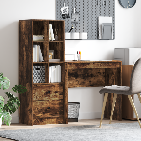 Escritorio con Almacenamiento Roble Ahumado Madera Elaborada | Foro24.es | Tu tienda online para hogar, jardín y más Foro24.es