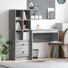 Escritorio con Almacenamiento Gris Sonoma Madera