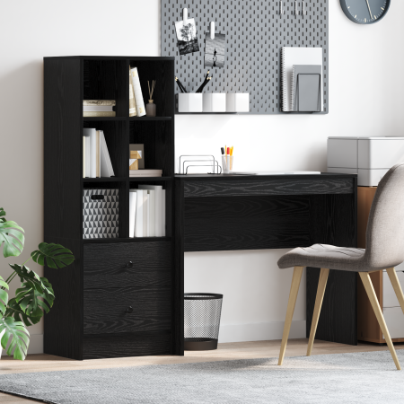 Escritorio con Almacenamiento Roble Negro Madera Elaborada | Foro24.es | Tu tienda online para hogar, jardín y más Foro24.es