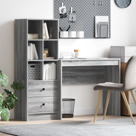 Escritorio con Almacenamiento Gris Sonoma Madera
