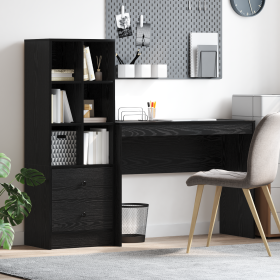 Escritorio con Almacenamiento Roble Negro Madera
