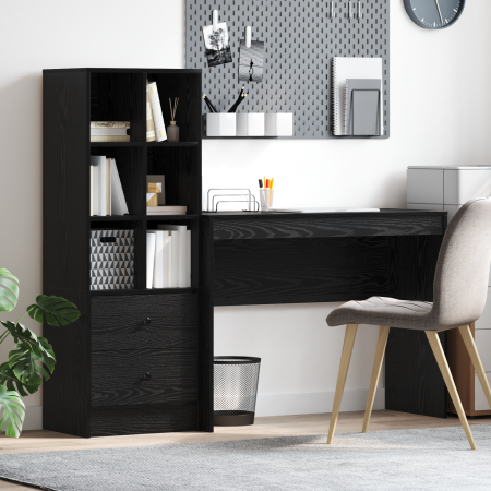 Escritorio con Almacenamiento Roble Negro Madera Elaborada | Foro24.es | Tu tienda online para hogar, jardín y más Foro24.es