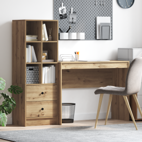 Escritorio con almacenamiento roble artesanal