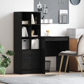 Escritorio con almacenamiento roble negro madera