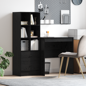 Escritorio con Almacenamiento Roble Negro Madera Elaborada de , Aparadores - Ref: Foro24-3337346, Precio: 157,37 €, Descuento: %