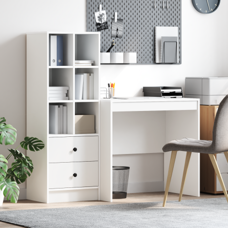 Escritorio con Almacenamiento Blanco Madera Elaborada | Foro24.es | Tu tienda online para hogar, jardín y más Foro24.es
