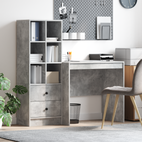 Escritorio con almacenamiento Gris concreto