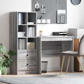 Escritorio con Almacenamiento Gris Sonoma Madera