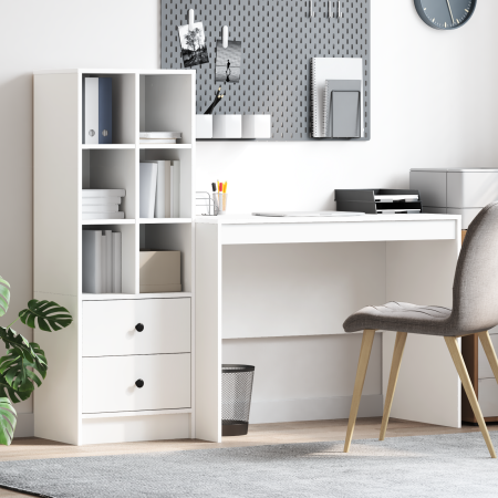 Escritorio Blanco de Madera MDF con Almacenamiento de , Aparadores - Ref: Foro24-3337369, Precio: 167,13 €, Descuento: %