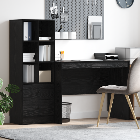 Escritorio con Almacenamiento Roble Negro Madera Ingenierizada | Foro24.es | Tu tienda online para hogar, jardín y más Foro24.es