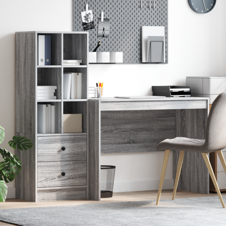 Escritorio con Almacenamiento Gris Sonoma Madera de Ingeniería | Foro24.es | Tu tienda online para hogar, jardín y más Foro24.es