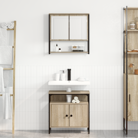 Conjunto de Gabinete de Baño de 2 Piezas en Madera Sonoma de , Tocadores de baño - Ref: Foro24-3345129, Precio: 110,99 €, Des...