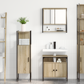 Espejo de baño madera contrachapada negro brillo 90x10,5x45 cm | Foro24.es | Tu tienda online para hogar, jardín y más Foro24.es