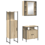 Conjunto de Muebles de Baño de 3 Piezas en Roble Sonoma de Madera de Ingeniería de , Tocadores de baño - Ref: Foro24-3345136,...