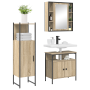 Conjunto de Muebles de Baño de 3 Piezas en Roble Sonoma de Madera de Ingeniería de , Tocadores de baño - Ref: Foro24-3345136,...