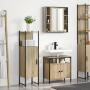 Conjunto de Muebles de Baño de 3 Piezas en Roble Sonoma de Madera de Ingeniería de , Tocadores de baño - Ref: Foro24-3345136,...