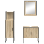 Set de Muebles de Baño de 3 Piezas Roble Sonoma Madera Elaborada de , Tocadores de baño - Ref: Foro24-3345145, Precio: 135,87 €